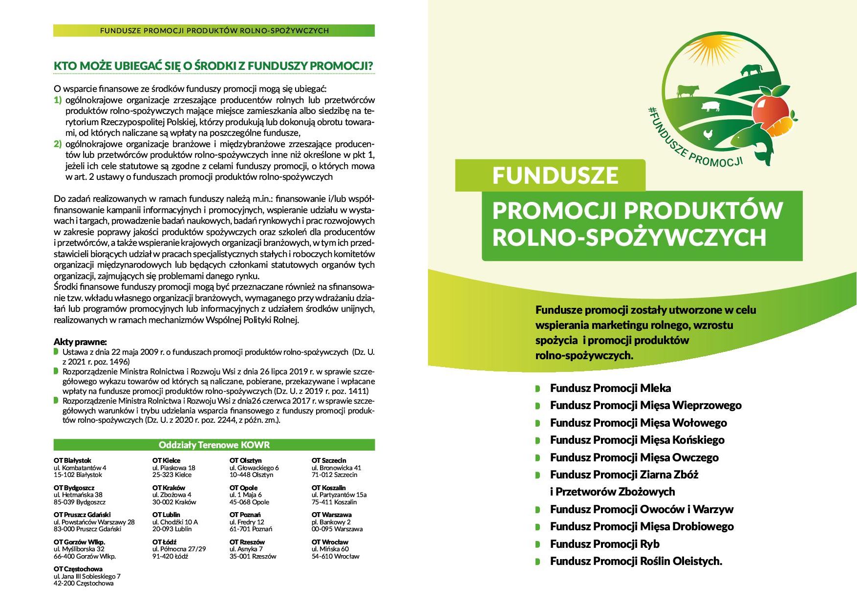 Informacje dot. funduszy promocji produktów rolno-spożywczych, więcej informacji na www.erolnik.gov.pl