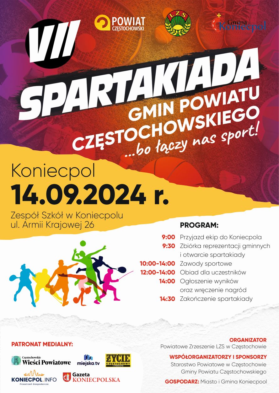 VII Spartakiada Gmin Powiatu Częstochowskiego, 14.09.2024 w Koniecpolu ul. Armii Krajowej 26