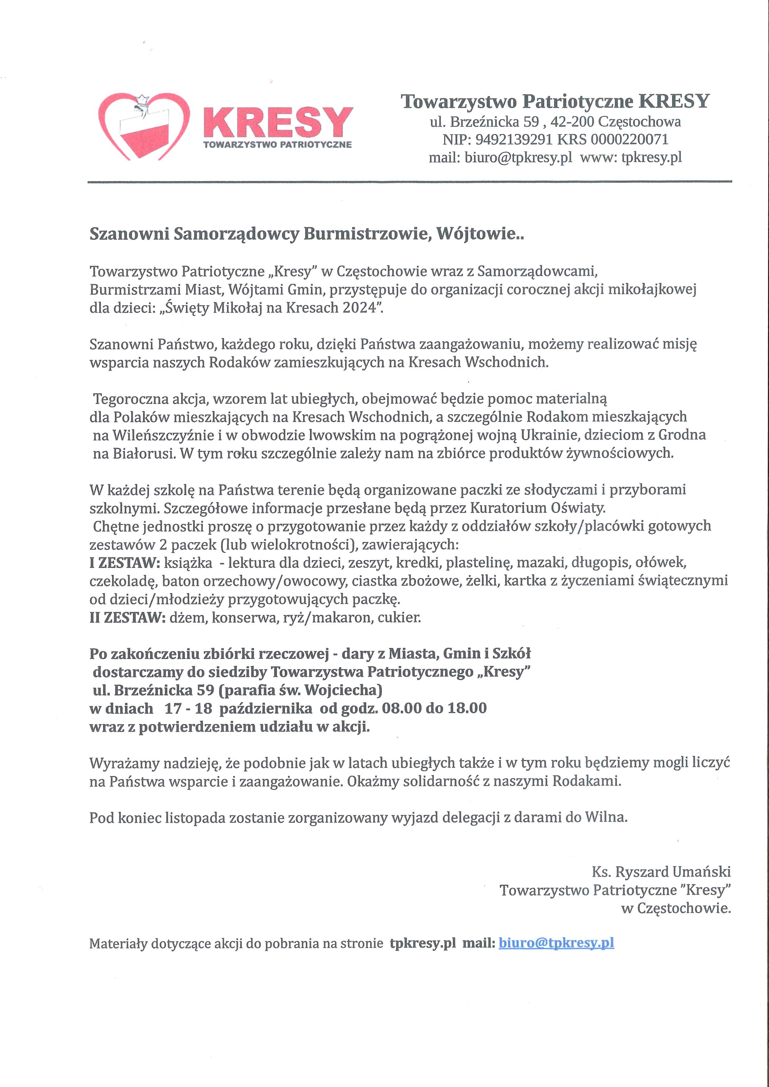 Święty Mikołaj na Kresach 2024