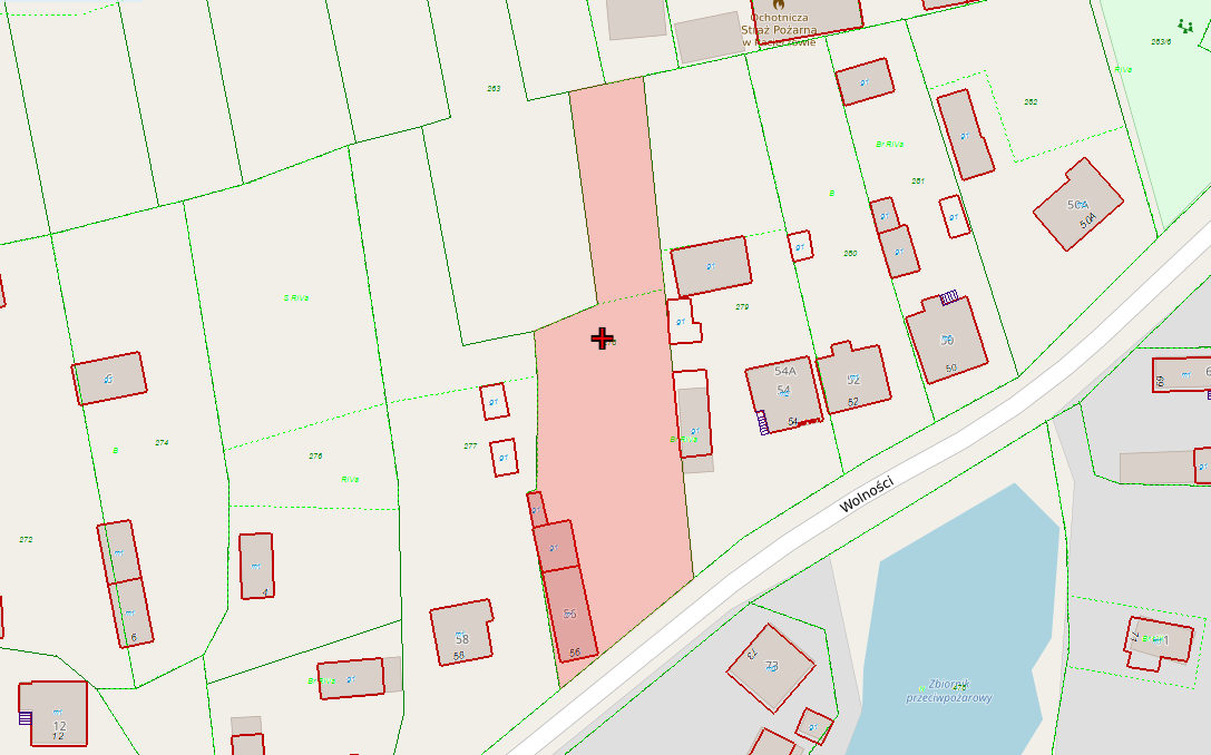 Mapa nieruchomości oznaczonej nr ewid. 278 o pow. 0,19 ha, położonej w obrębie ewidencyjnym 0013 Pacierzów